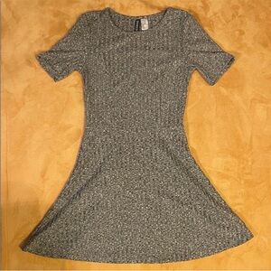 Divided Heathered Gray Mini Dress